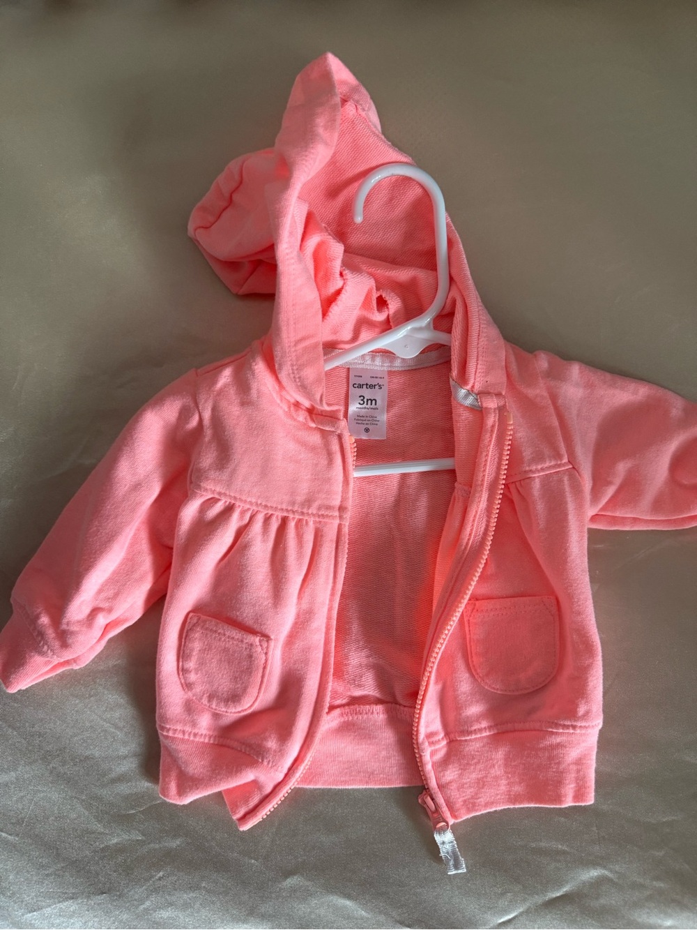 Carter's Pink Hooded Zip Jacket for Baby